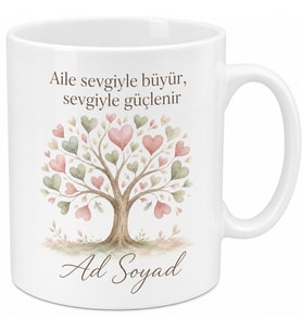 Aile Temalı Sıcacık Kupa Bardak Özel Tasarım Hediye Kupa Aileye Özel