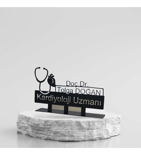 Kardiyoloji Uzmanı Masa İsimliği  - Kişiye Özel İsimlik - İsme Özel Metal İsimlik - Doktor İsimlik
