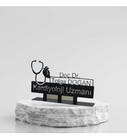 Kardiyoloji Uzmanı Masa İsimliği  - Kişiye Özel İsimlik - İsme Özel Metal İsimlik - Doktor İsimlik