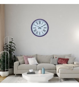 River World Duvar Saati 36 cm Roma Rakamlı Rengi Mor