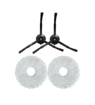 Roborock QRevo MaxV Uyumlu 2 Adet Siyah Yan Fırça 2 Adet Mop Fiber Paspas