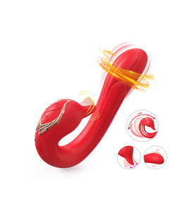 PRIME TOYS Swan Şarjlı Dil Hareketli Bükülebilir G Nokta ve Klitoris Uyarıcı 2 in 1 Vibratör