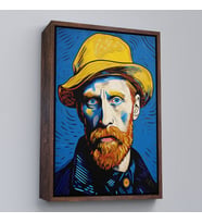 Çerçeveli Vincent van Gogh Portre Tablosu (Siyah)