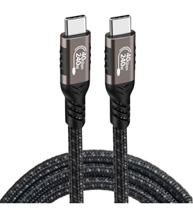 USB-C, Thunderbolt 3 ve DisplayPort Uyumlu (1.2 Metre) İki Ucu Type-C Şarj Data Veri Aktarım Kablosu (Siyah)