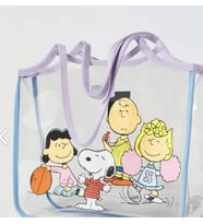 Kız Çocuk Şeffaf Snoopy Peanuts RenkliBaskılı Tote Çanta Omuz - Kol Çantası