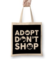 Cute Adopt Don t Shop Rescue Pet Owners & Lovers Bez Çanta Uzun Saplı