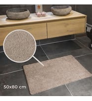 Queen Banyo Paspası 50x80 cm Bej  Kaymaz, Ultra Yumuşak ve Hızlı Emici