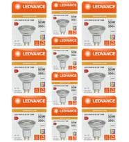 (10 Adet) Ledvance 6W Ilık Beyaz (4000K) Dim Edilebilir GU10 Duylu Cam Spot Ampul