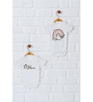 Pia Baby Premium %100 Pamuk İsme Özel Organik Baskılı İkili Set Çıtçıtlı Bebek Body Zıbın Modelleri 5086-17 (Ekru)
