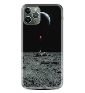 Apple iPhone 11 12 13 14 Pro Max Kılıf Desemli Silikon Astronoot Red Baloon 1608