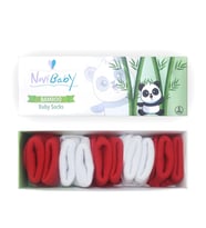 Novibaby 5'li Bambu Yenidoğan Bebek Çorap I Flag I 0-6 ay (Kırmızı-Beyaz)