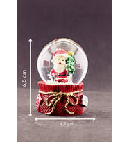 Yeni Yıl Noel Baba ve Çam Ağacı Temalı Mini Boy Kar Küresi 6,5 cm