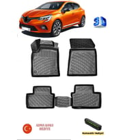 Rizline Renaut Clio 5 2019 Sonrası Uyumlu 3D Havuzlu Paspas ASMA KOKU VE NUMARATÖR HEDİYELİ
