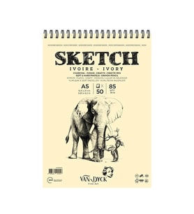 Van Dyck Sketch Ivory Eskiz Defteri 85 gr 50 yp A5 Üstten Spiralli