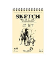 Van Dyck Sketch Ivory Eskiz Defteri 85 gr 50 yp A5 Üstten Spiralli
