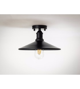 RİOLİGHT RETRO TEKLİ METAL PLOFONYER AVİZE ŞAPKA ÇAPI: 28CM (Siyah)