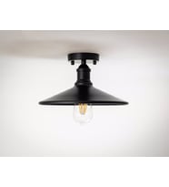 RİOLİGHT RETRO TEKLİ METAL PLOFONYER AVİZE ŞAPKA ÇAPI: 28CM (Siyah)