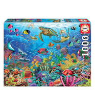 Educa Puzzle 1000 Parça Denizde Kaplumbağa 19266