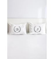 Harfli Pamuklu Çift Kişilik 50x70 cm Yastık Kılıfı Seti