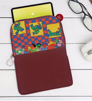 BK Gift Modern Soyut Tasarımlı Taşınabilir Koruyucu Tablet Kılıfı & Organizer Çanta - Bordo-5