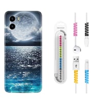 Vivo Y15S Y32 Y33S Y51 Y53S Kılıf Kablo Koruma Spiral Silikon Great Moon 1301