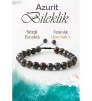 Azurit Doğaltaş Bileklik, Azurit Doğal Taş Asansör Bileklik B1044 (8mm-20cm)
