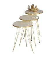 Zigon Sehpa Gold Krem Tel 1044