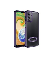 Samsung Galaxy A54 Uyumlu Kılıf Kamera Korumalı Logo Gösteren Zore Omega Kapak (Koyu Mor)