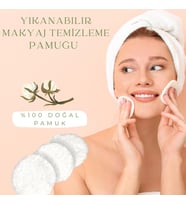 Yıkanabilir Makyaj Temizleme Pamuğu %100 Pamuk (3 Adet)