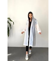 Kadın Erkek Yağmurluk Kapüşonlu Çıtçıtlı Eva Siyah Yağmurluk M21mrc881r03