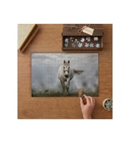 Beyaz Görkemli At Tasarımı 240 parça Ahşap Puzzle Ahşap Kutuda MP04181