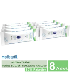 Mediseptik Antibakteriyel Perine Bölgesi Temizleme Havlusu 50 li x 8 adet