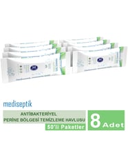Mediseptik Antibakteriyel Perine Bölgesi Temizleme Havlusu 50 li x 8 adet