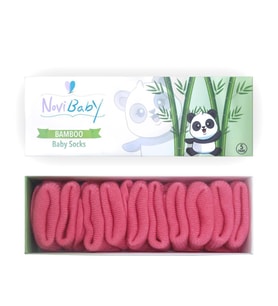 Novibaby 5'li Bambu Yenidoğan Bebek Çorap I Candy I 0-6 ay (Koyu Pembe)