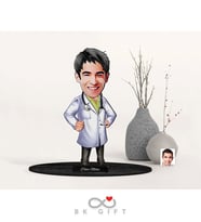 BK Gift Kişiye Özel Erkek Doktor Karikatürlü Ahşap Biblo-1