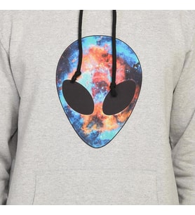 Bant Giyim - Alien Cosmos Gri Kapşonlu Erkek Sweatshirt Hoodie