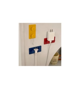 Alvera Yapı Bloğu (Tuğla) Şeklinde Yapışkanlı Duvar Askısı – 4'lü Set (Mavi, Kırmızı, Sarı, Yeşil)