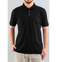 Erkek Slim Fit %100 Pamuklu Yumuşak Dokulu Polo Yaka T-Shirt Basic Tişört (Siyah)