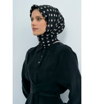 Armine Saf İpek Sura Eşarp-2026 İlkbahar-Yaz- 95440D (Siyah-Vizon)
