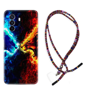 Huawei Nova Y70 Y90 Nova 9 SE  Kılıf Boyun Asklı Rasta Silikon Red Blue Leon 1714