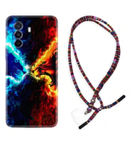 Huawei Nova Y70 Y90 Nova 9 SE  Kılıf Boyun Asklı Rasta Silikon Red Blue Leon 1714