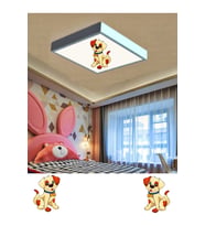 Kofi Çocuk Odası Led Avize- Aydınlatma-şık Tasarım-60cmx60cm Kare-beyaz Işık-beyaz Metal Çerçeve