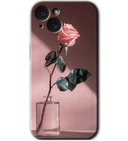 İphone 15 Plus Kılıf HD Desen Baskılı Kılıf - Retro Gül