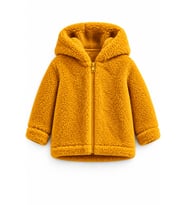 Bebek Çocuk Fermuarlı Kapüşonlu Peluş Welsoft Kışlık Hırka - Beyaz