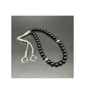 Oniks 8mm 33lük Doğal Taş Tesbih (Siyah)