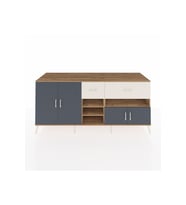 Kronos Konsol 5 Raflı 2 Çekmeceli 4 Kapaklı 220x59x99 Çam-Antrasit/Aytaşı