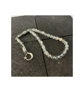 SERTİFİKALI Beyaz Topaz 6mm 33lük Doğal Taş Tesbih