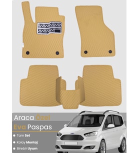 FORD COURIER (2013-2023) Uyumlu EVA Paspas Tam Set–Araca Özel,Su Geçirmez,Kolay Montaj