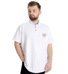 Mode XL Büyük Beden Erkek T-shirt Polo MODE TEAM 23324 Beyaz