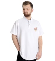 Mode XL Büyük Beden Erkek T-shirt Polo MODE TEAM 23324 Beyaz